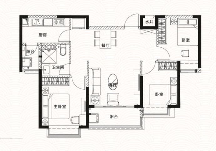 恒大江湾--建面 103.76m²