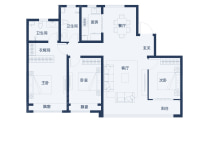 银河湾3室2厅2卫户型图