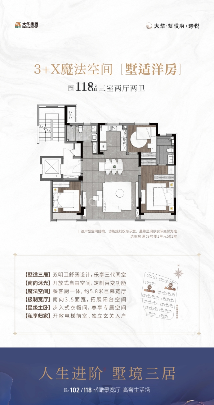 大华紫悦府（住宅）--建面 118m²