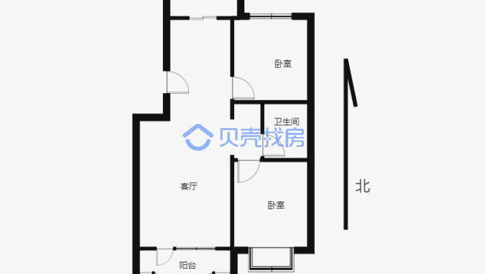 北京路铁路局嘉德园小区多层2楼，南北通透看房方便-户型图