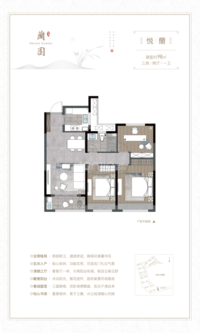 绿城·蘭园--建面 98m²