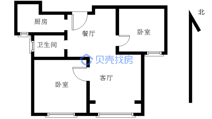 江山花园(海州区) 2室2厅 南-户型图