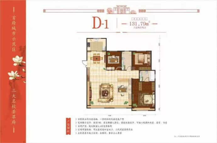 乌房君瑞棠府--建面 131.79m²