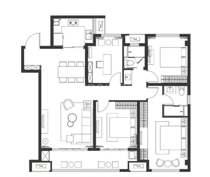 万科美的·翡翠云台--建面 140m²