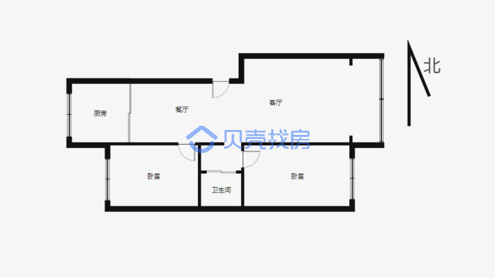 新新家园南北通透2居室新市区卫星路MM3昊元上品-户型图