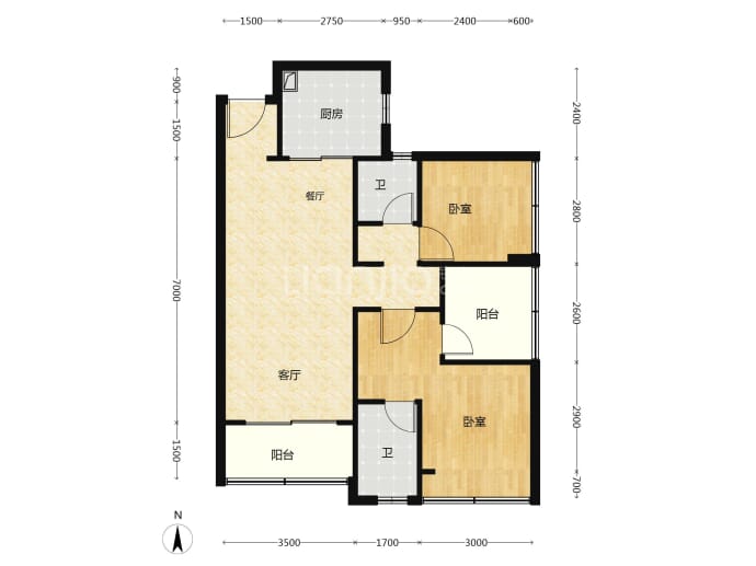 天泽玉河府--建面 89m²