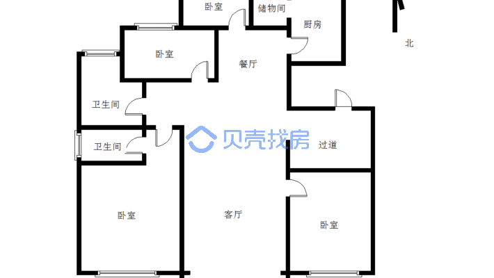 明厅独立三居室 。一级物业管理，生活便利，-户型图