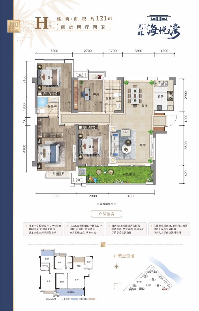 龙旺•海悦湾--建面 121m²