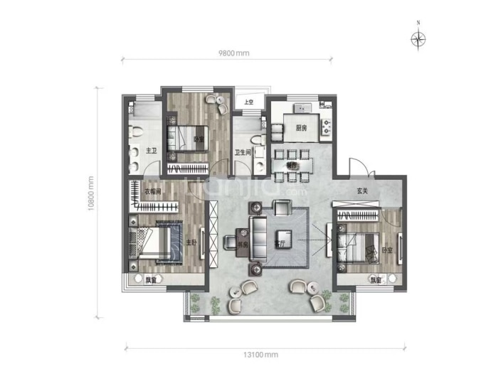 中房锦园--建面 130m²