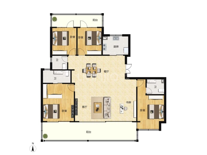 保利冠江墅--建面 169.29m²