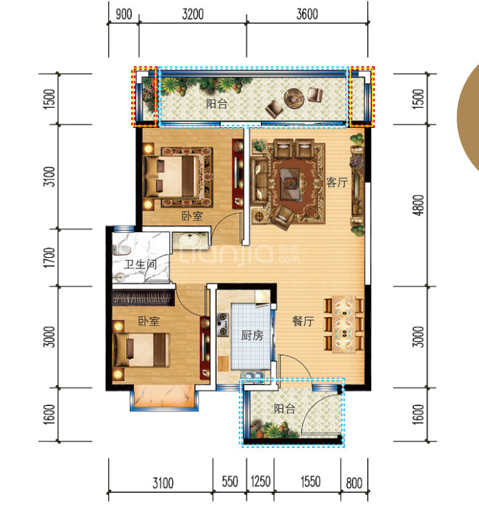 俊都大城--建面 81.47m²