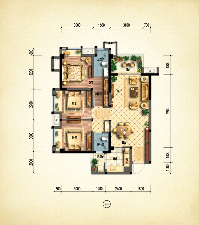 嘉裕第六洲--建面 99m²