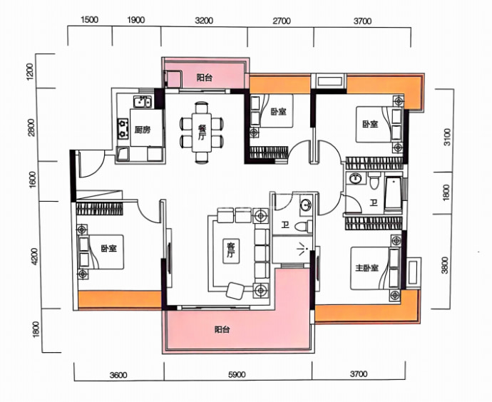 鸿禧华庭--建面 134.39m²