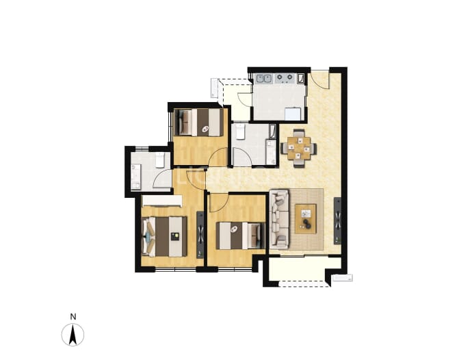 东原江山印月--建面 87m²