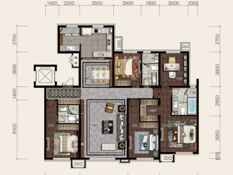 中海半山华府5室2厅3卫户型图