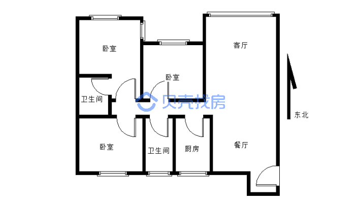 昌宏锦苑 3室2厅 西南-户型图