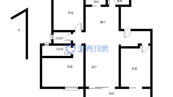 万达香蜜湖 三室两厅 洋房 包改合同 全款 湖景房-户型图