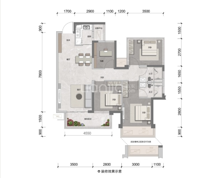 轨道御水江岸--建面 88m²