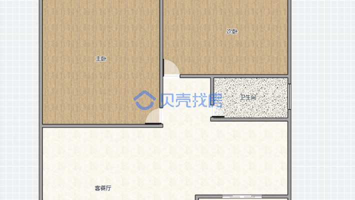 永福大厦 两室两厅一卫一阳台 电梯中层 精装修-户型图