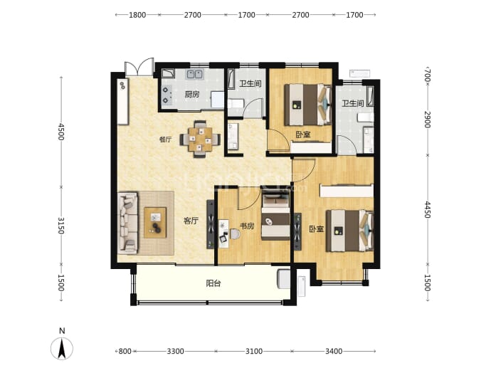 城发投云华--建面 121.9m²