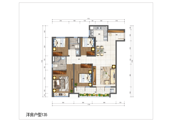 雅居乐威海冠军体育小镇--建面 135m²