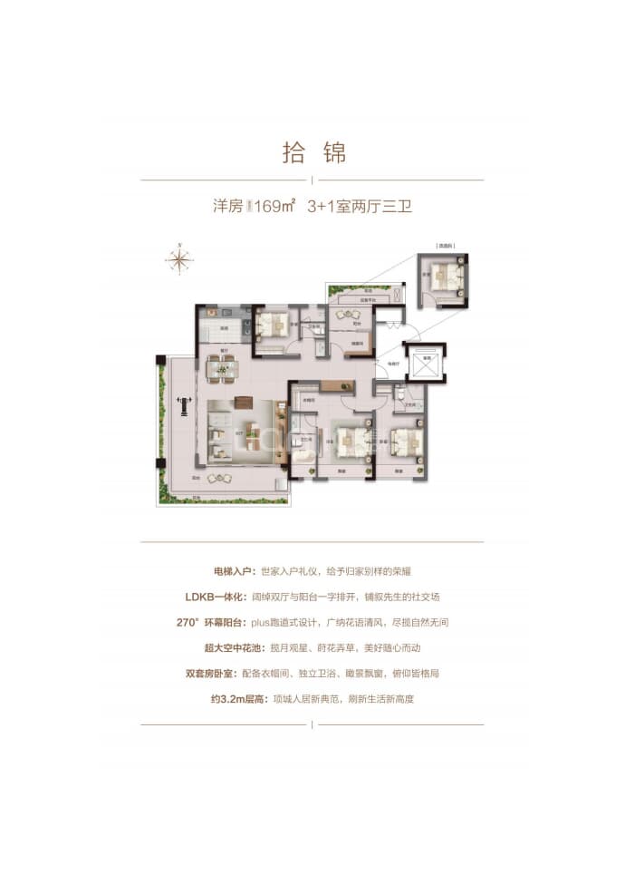 正商吉祥府4室2厅3卫户型图