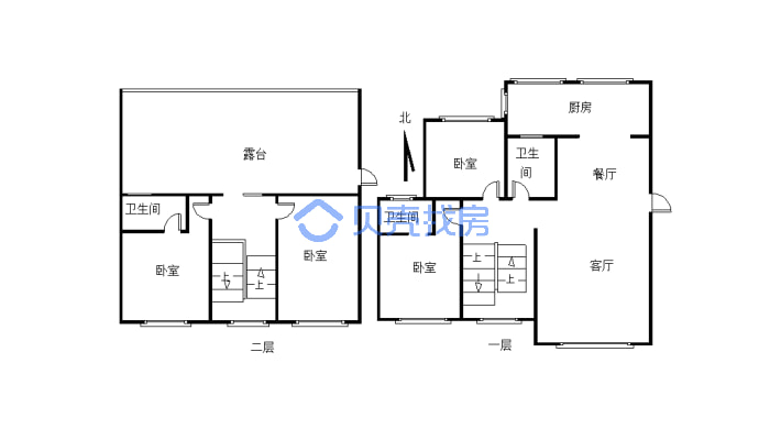 房子已经把窗子楼梯弄好了墙已经敲好了   带三个车位-户型图