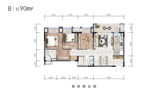 龙湖山前--建面 90m²