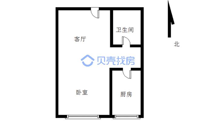 航安金和城 1室1厅 南-户型图