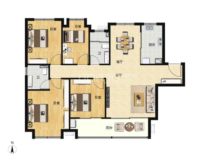 国贸天琴樾--建面 130m²