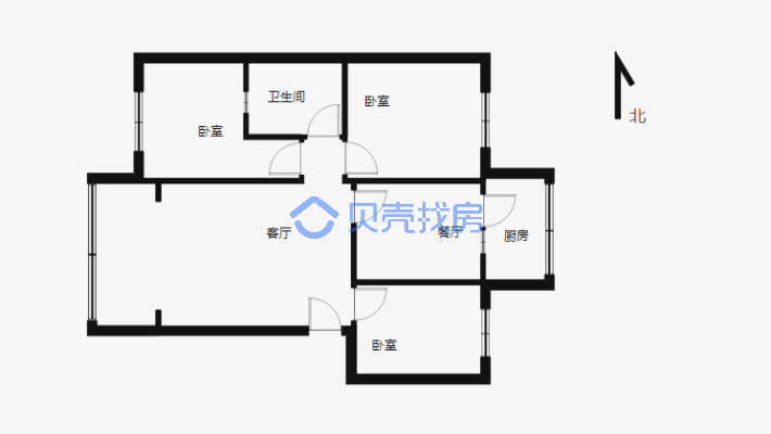 红光山卡子湾  3室   简单装修   多层2楼-户型图