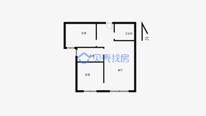 中城国际城二期湖光里 2室2厅 南-户型图