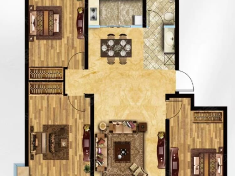 安泰岚海新城3室2厅1卫户型图