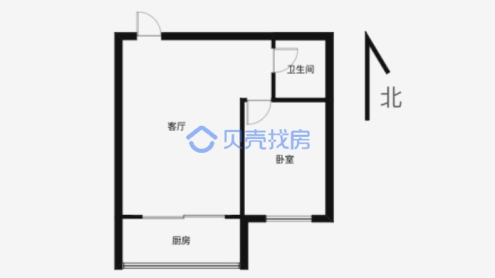 红十月单身公寓，40平36.5万，看房方便-户型图