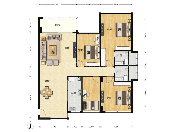 五洲家园二期--建面 119m²