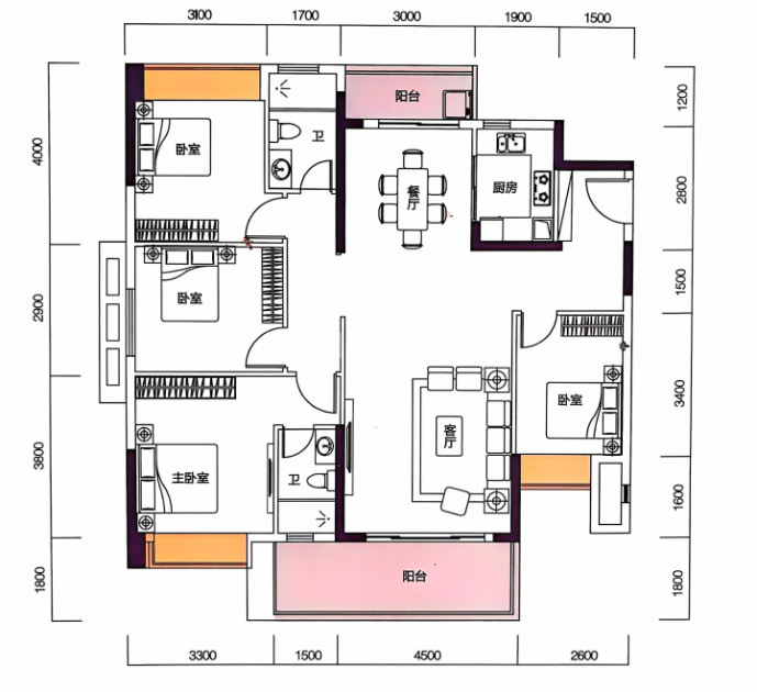 鸿禧华庭--建面 135.76m²