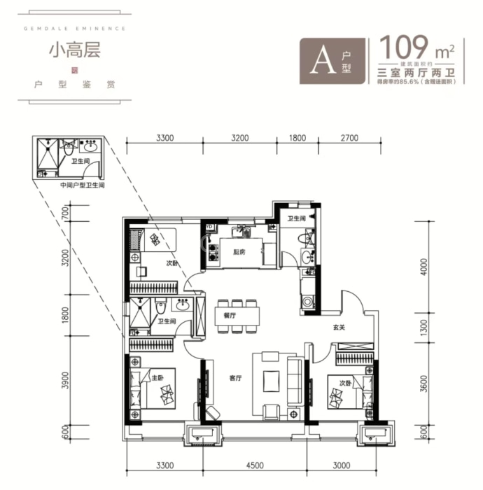 金地名锦--建面 109m²