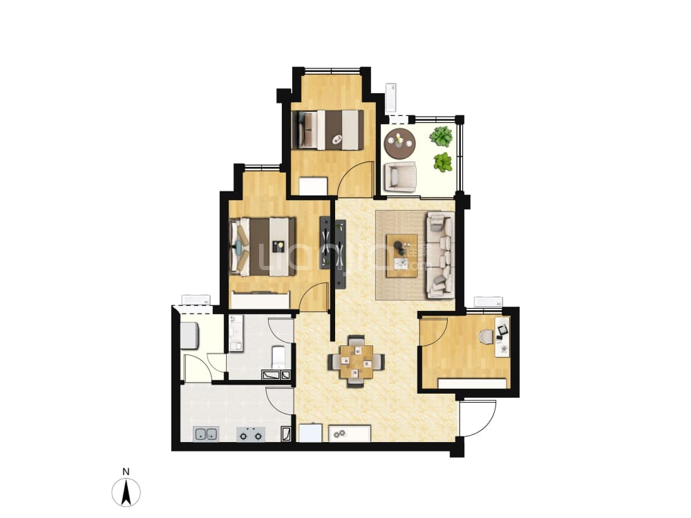 【龙湖嘉天下_漳州龙湖嘉天下楼盘】零居室户型图|4室2厅2卫建面 130m