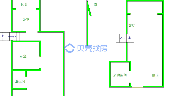 上海广场 2室1厅 东南-户型图