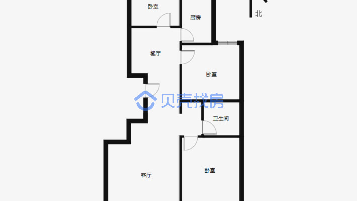 北园春西山 中豪润园 103平三室 电梯房 诚意出售-户型图