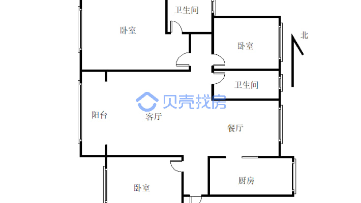 一梯两户洋房，户型方正在小区中庭，比较安静-户型图