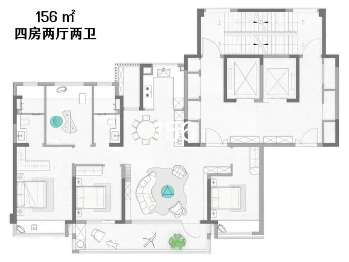 狮山金茂府--建面 156m²