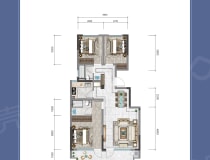 日照山海湾3室2厅2卫户型图