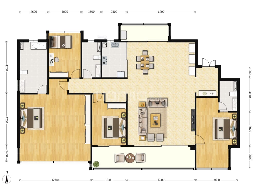 【建发养云_南宁建发养云楼盘】零居室户型图|3室2厅2卫建面 109m²房型图-南宁贝壳新房