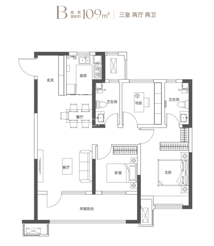 中铁诺德青樾湾--建面 109m²