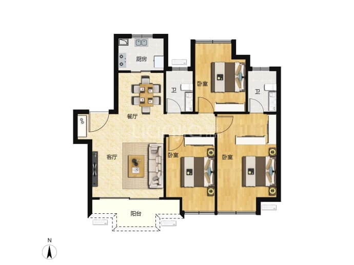 康源秀山悦府--建面 99.71m²