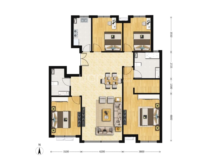 水岸雁栖--建面 163m²