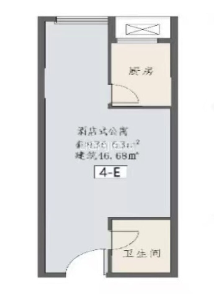 中冶锦绣和轩1室1厅1卫户型图
