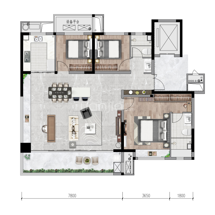 城投泽信·和鸣天著--建面 143m²