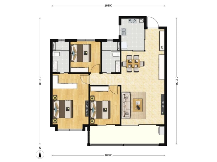 白桦林悦--建面 126m²